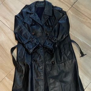 Leather coat fits size Medium-Large